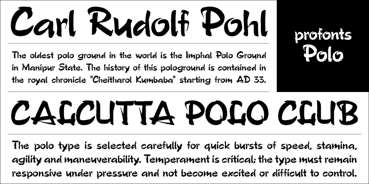 Пример шрифта Polo